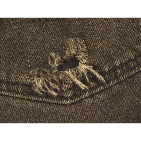 Dickies Womans CUTOFF JEANS SHORTS W 34 MEASURED High Waisted BLACK Denim - Picture 8 of 10